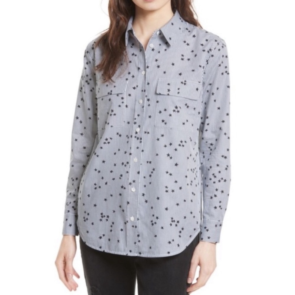 EQUIPMENT Stripe & Star Button-Down Top